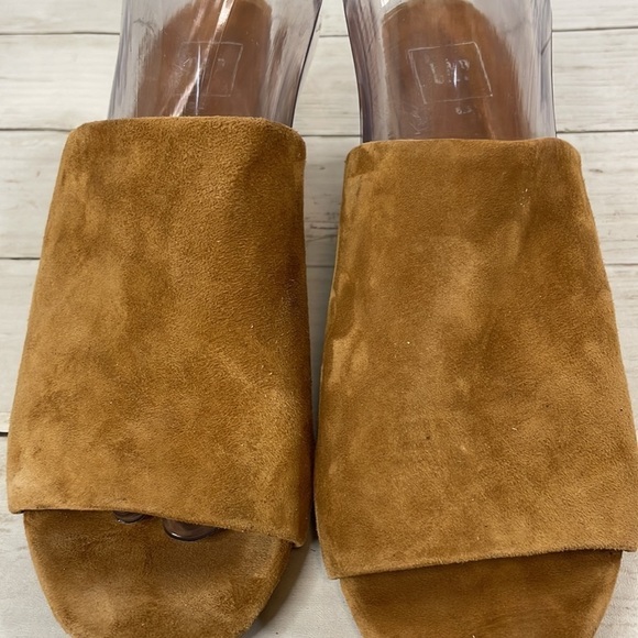 Gap Butterscotch Suede Block Heel Mules - Picture 4 of 11